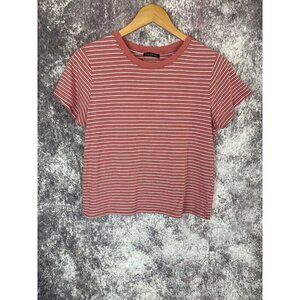 Over Kleshas T-shirt Women large Crew Top Striped Tomboy Nerd Y2K 90s Indie Nerd